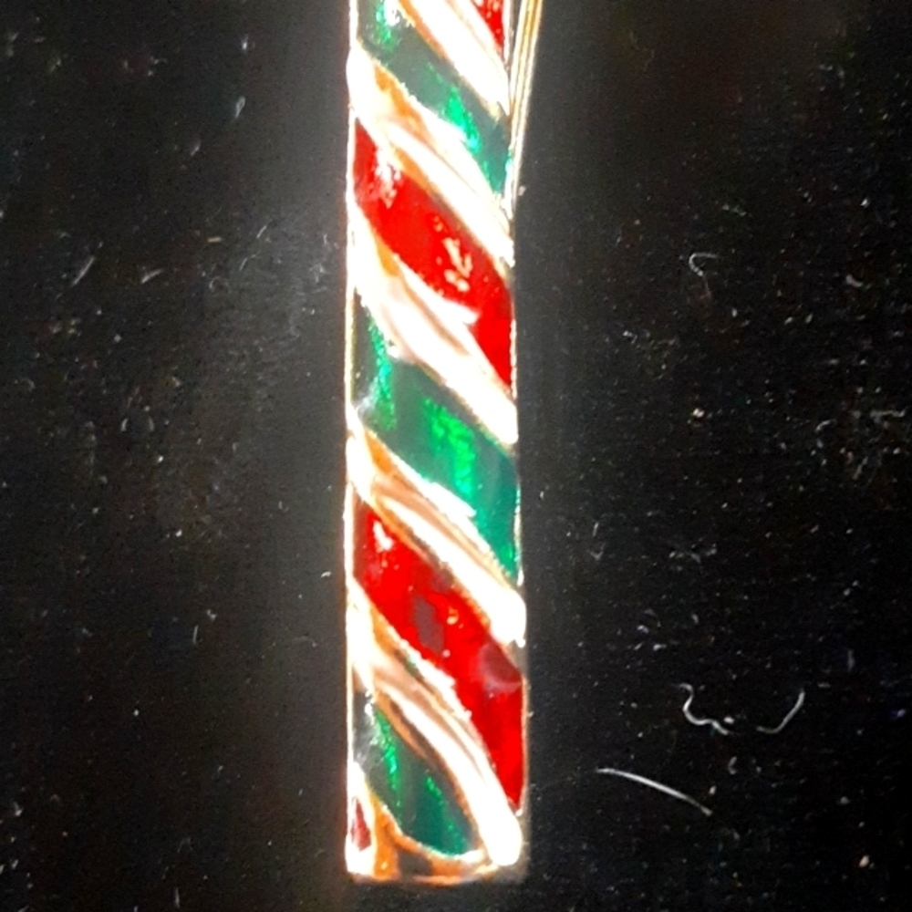 Festive Candy Cane Brooch - Picture 3 of 5